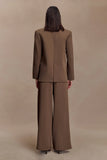 Arlo Wide Leg Suiting Trouser Cacao Brown