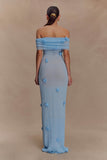 Brynn Orchid Knit Maxi Dress Baby Blue