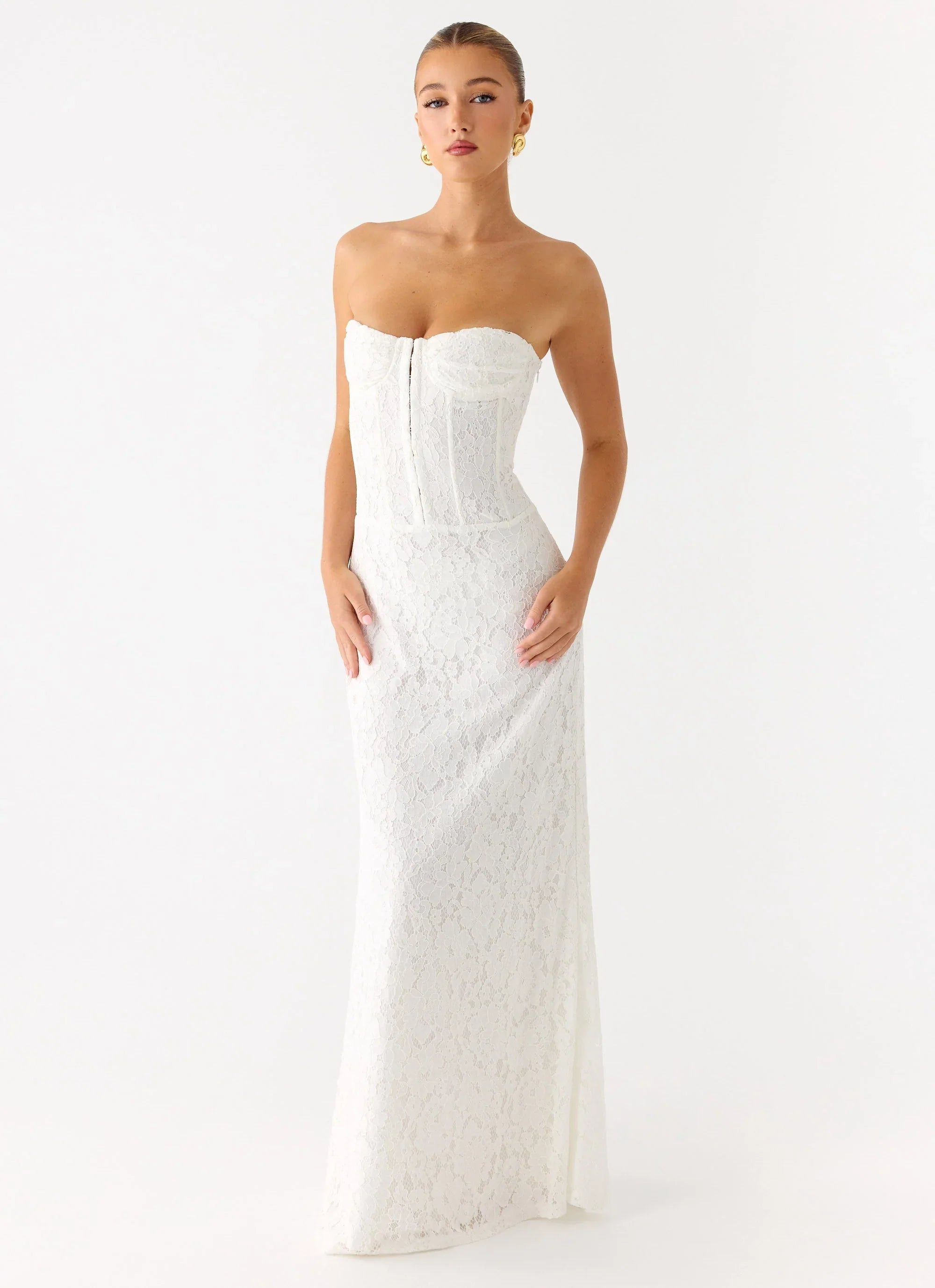 Already Know Lace Maxi Dress White