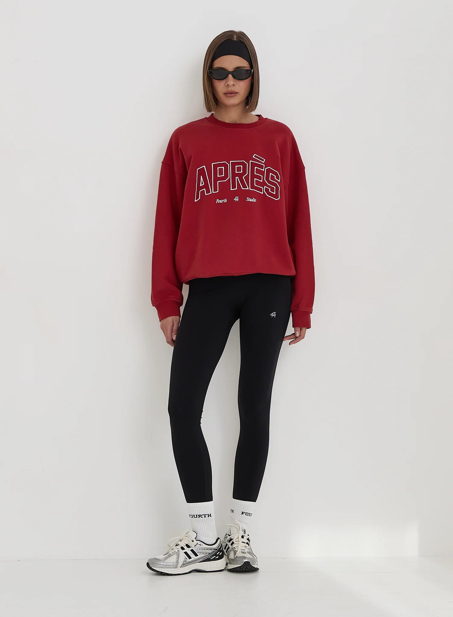 Red Embroidered Apres Slogan Oversized Sweatshirt