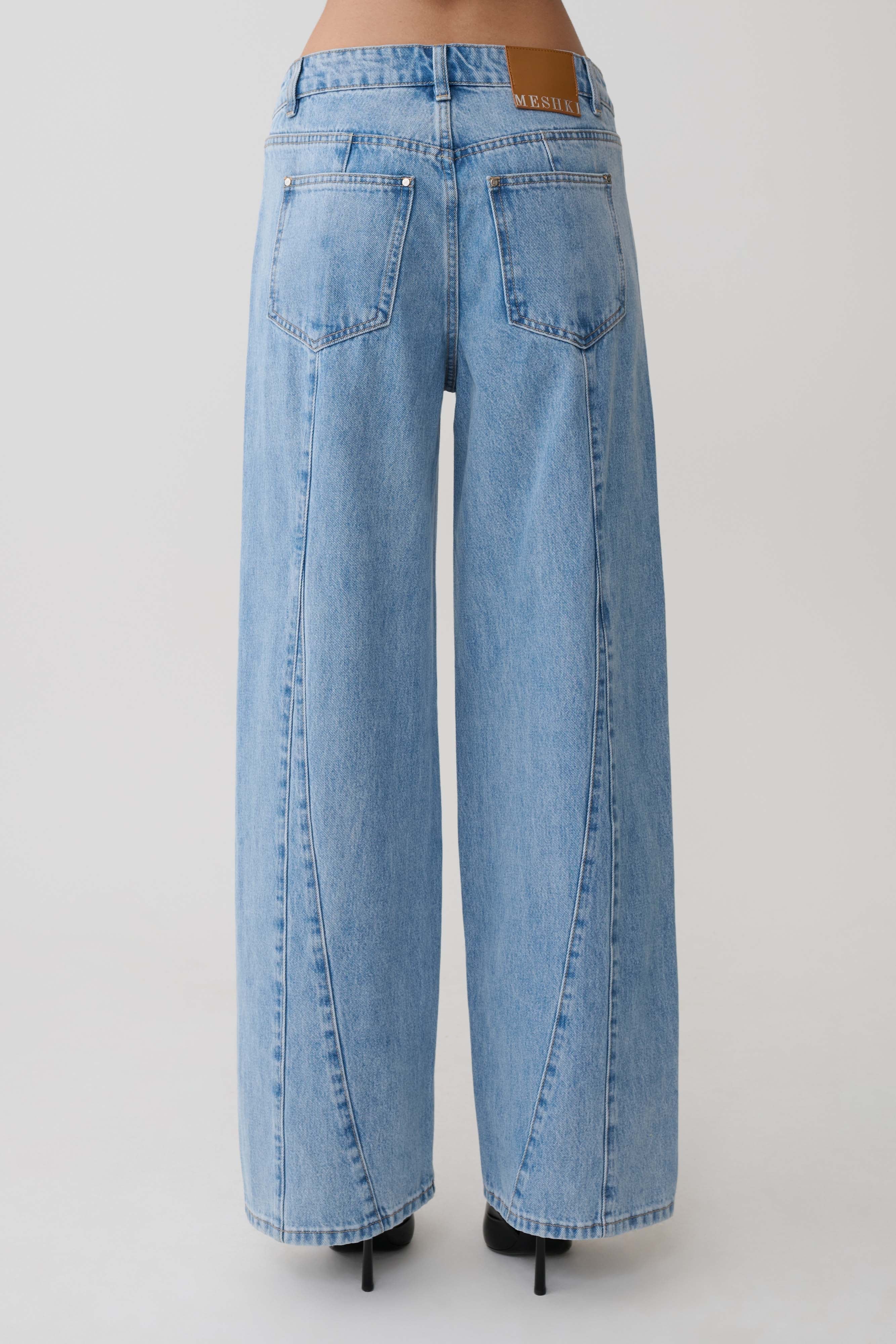 Roy Mid Rise Wide Leg Denim Jeans Classic Blue