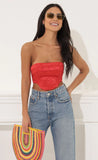 Corset Crop Top in Red