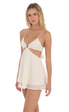 Floral Eyelet Cutout Dress in Cream