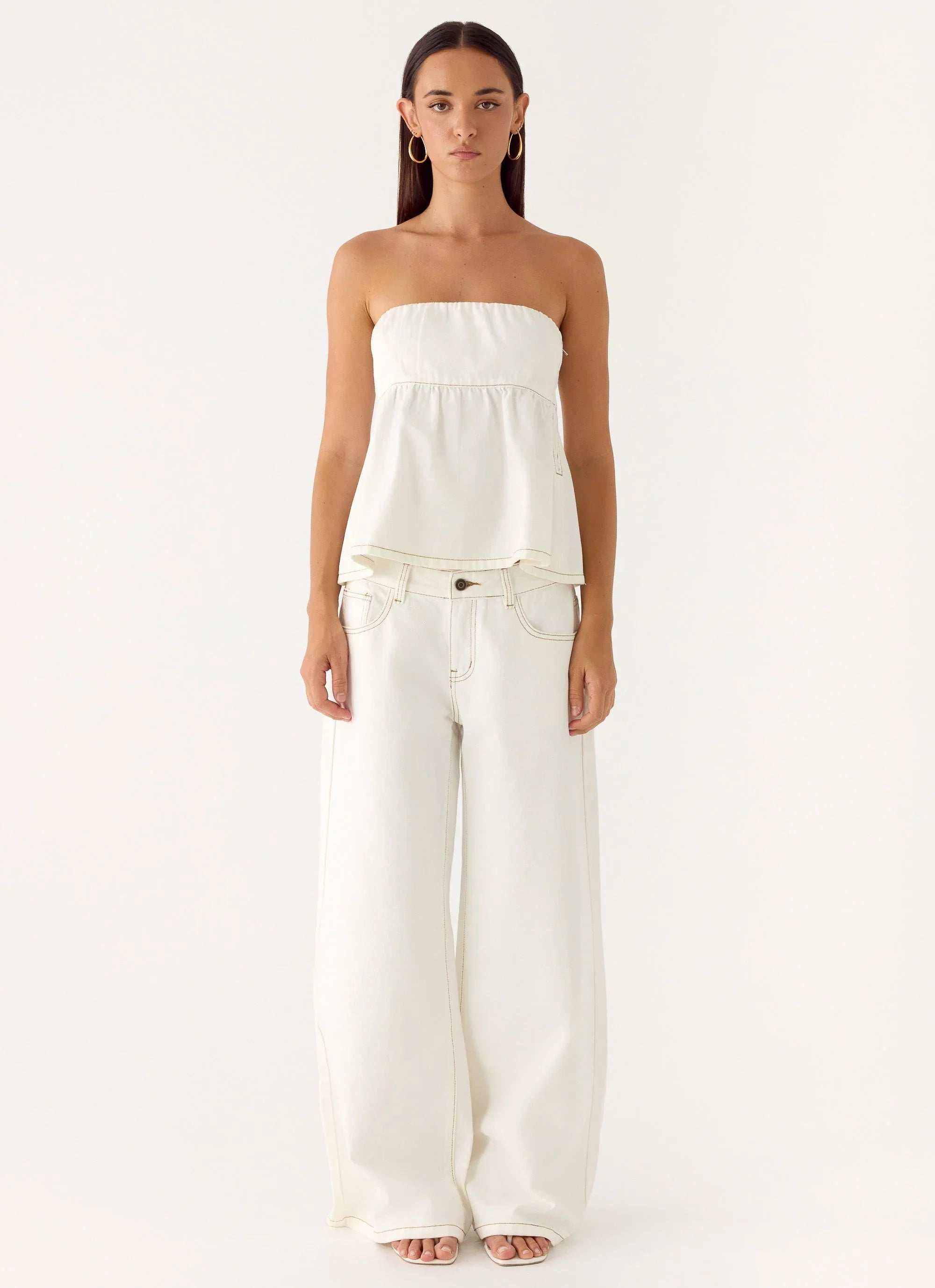 Nathan Denim Top White
