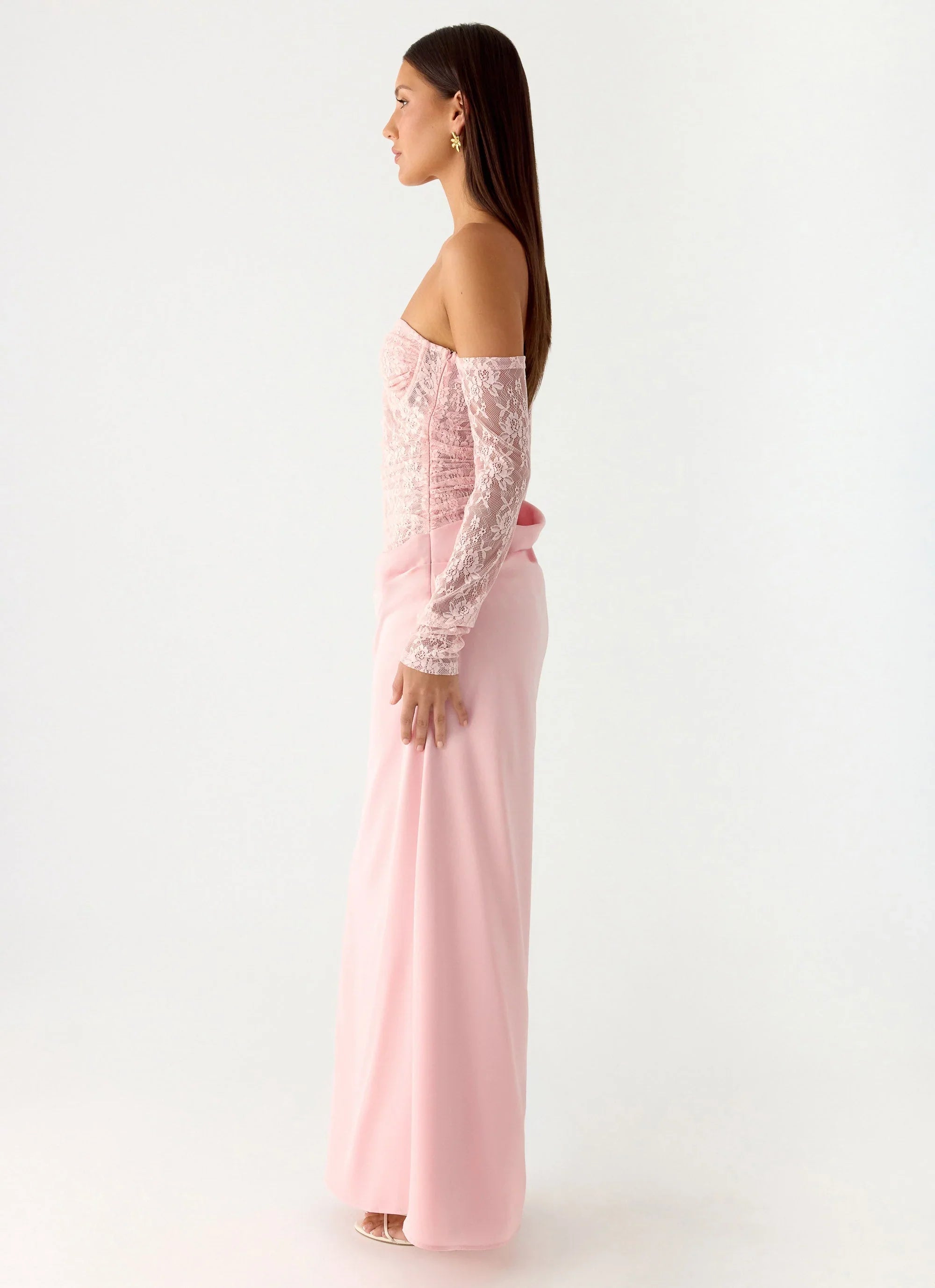 Kaina Off Shoulder Maxi Dress Pink