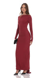 Bodycon Open Back Dress in Maroon