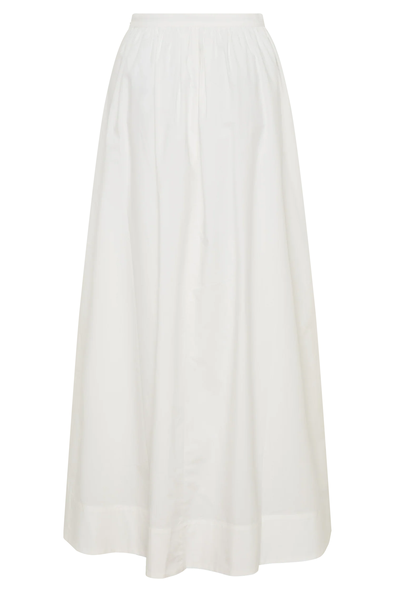 River Gathered Maxi Skirt White