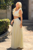Elodie Lemon Tie Strap Crop Top