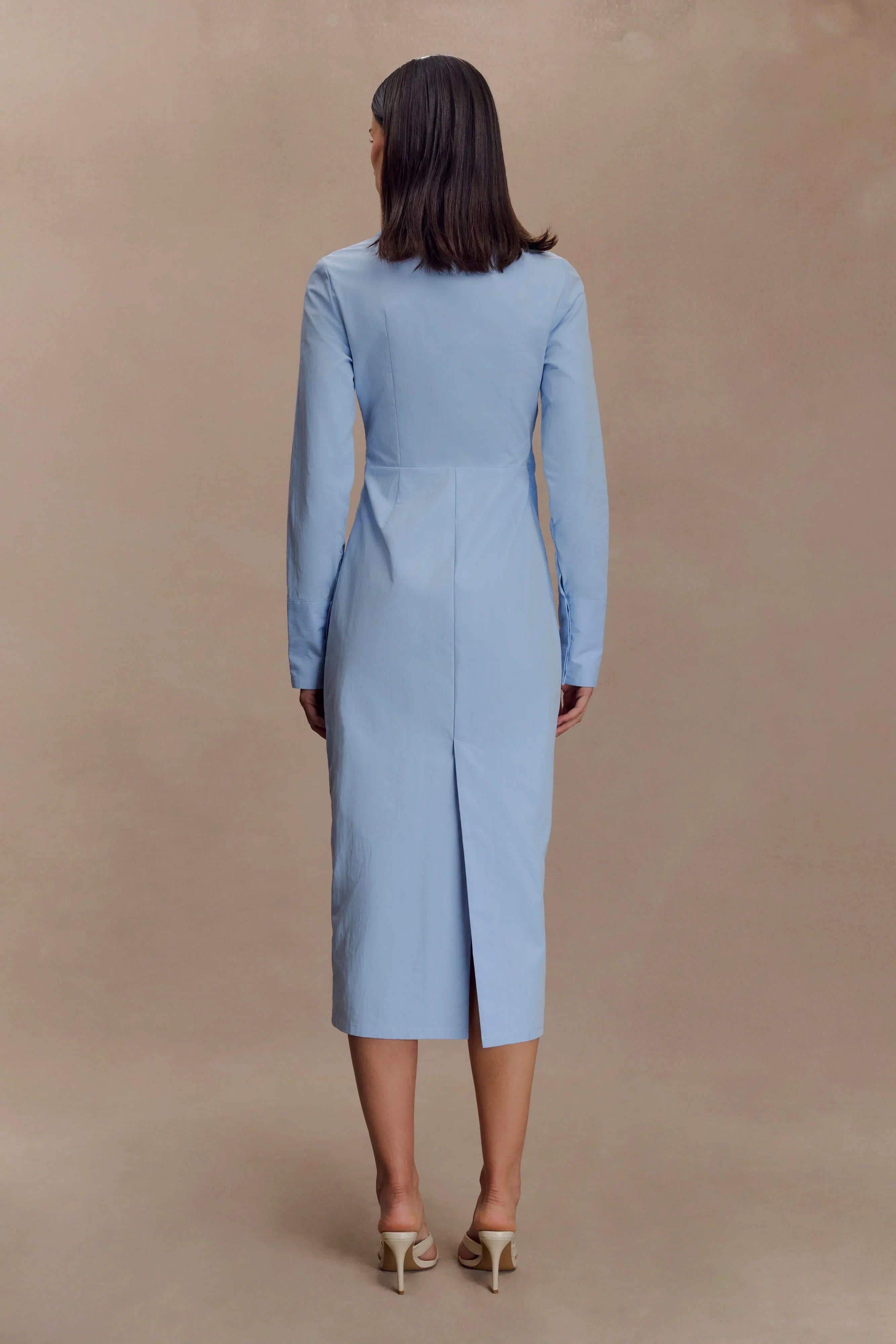 Mikaila Asymmetric Shirt Dress Blue