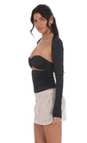 Two Piece Cutout Top in Black