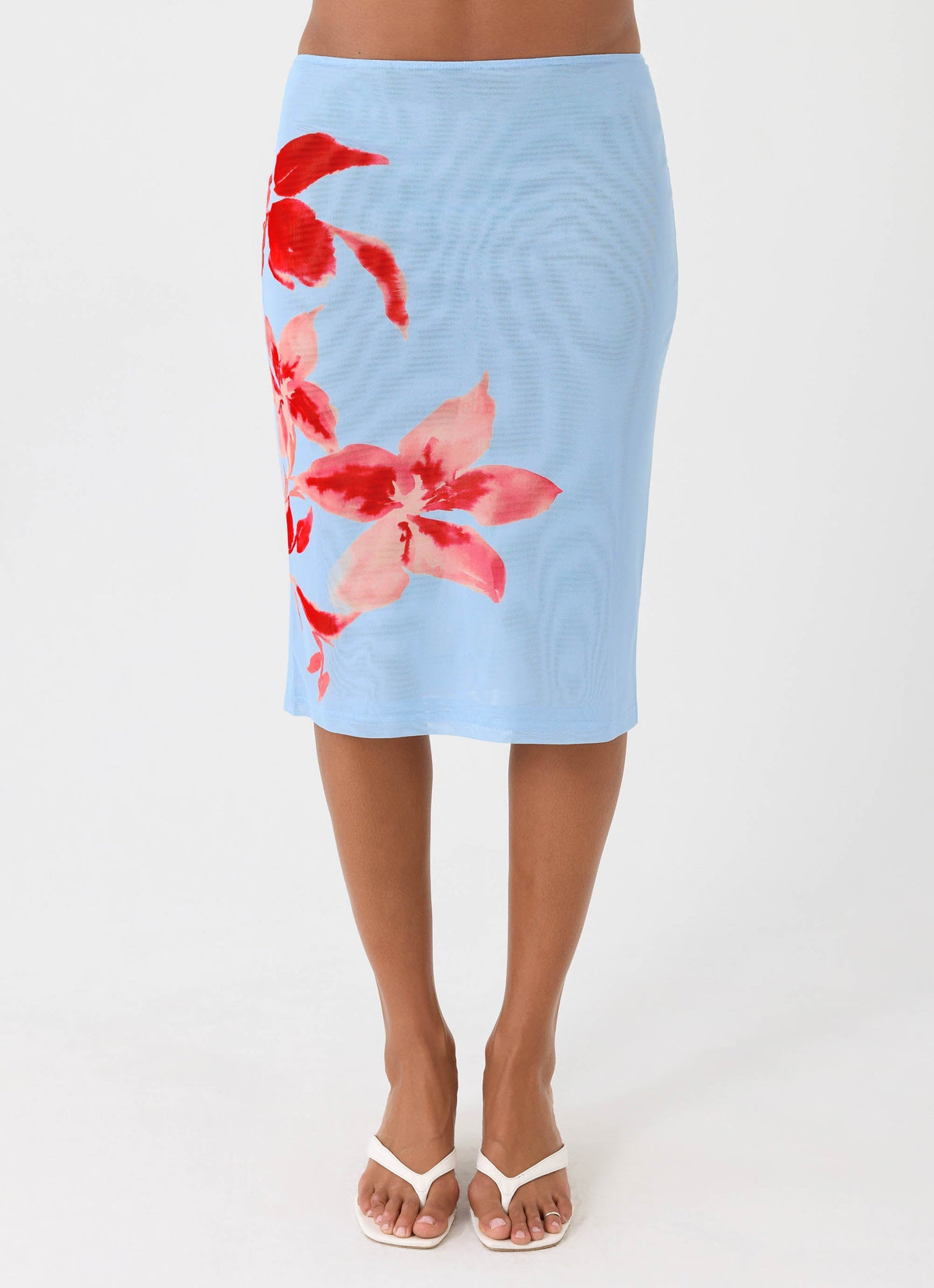 Tamia Midi Skirt Blue Petal