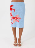 Tamia Midi Skirt Blue Petal