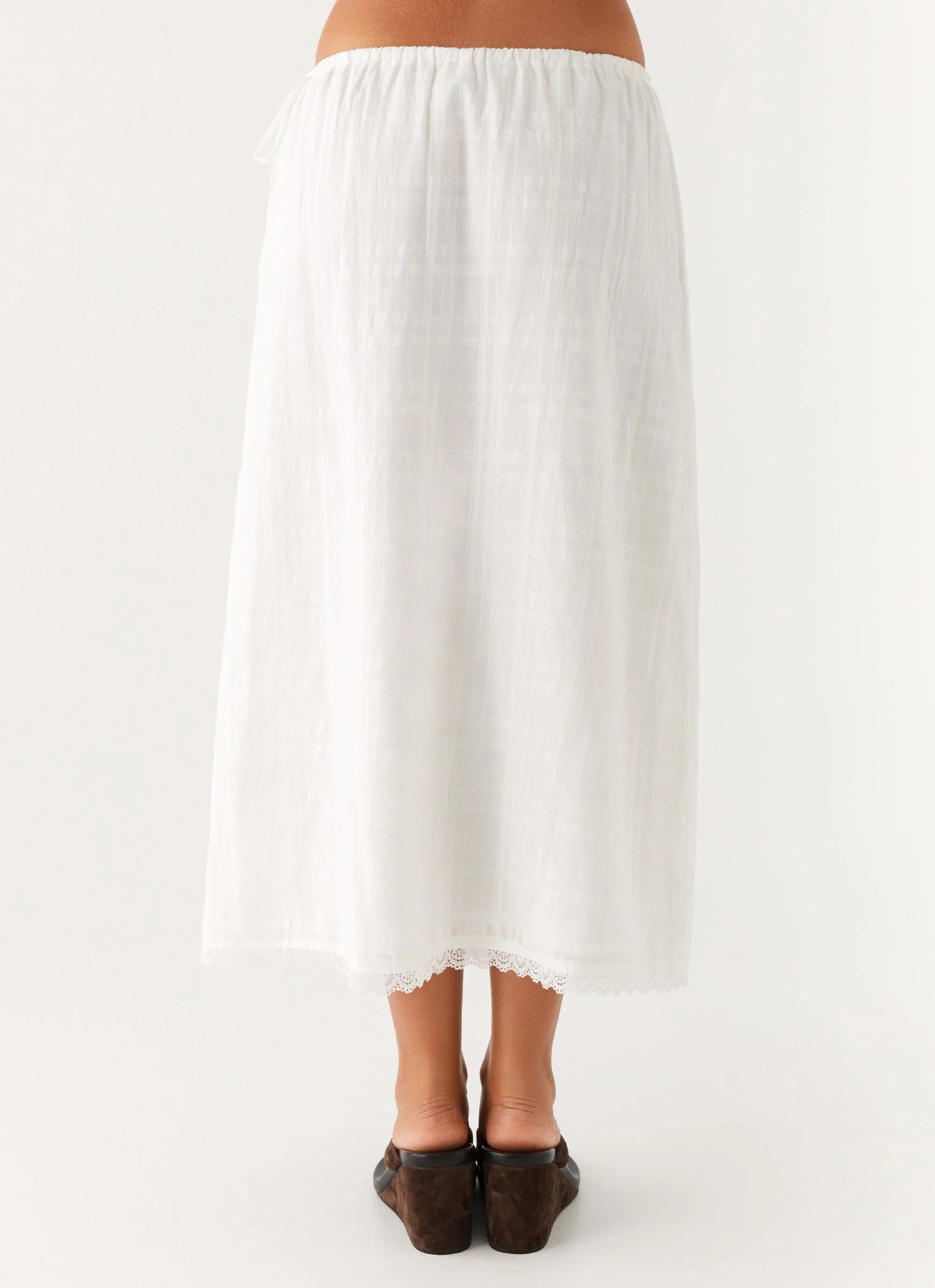 Sweet Lullaby Midi Skirt White