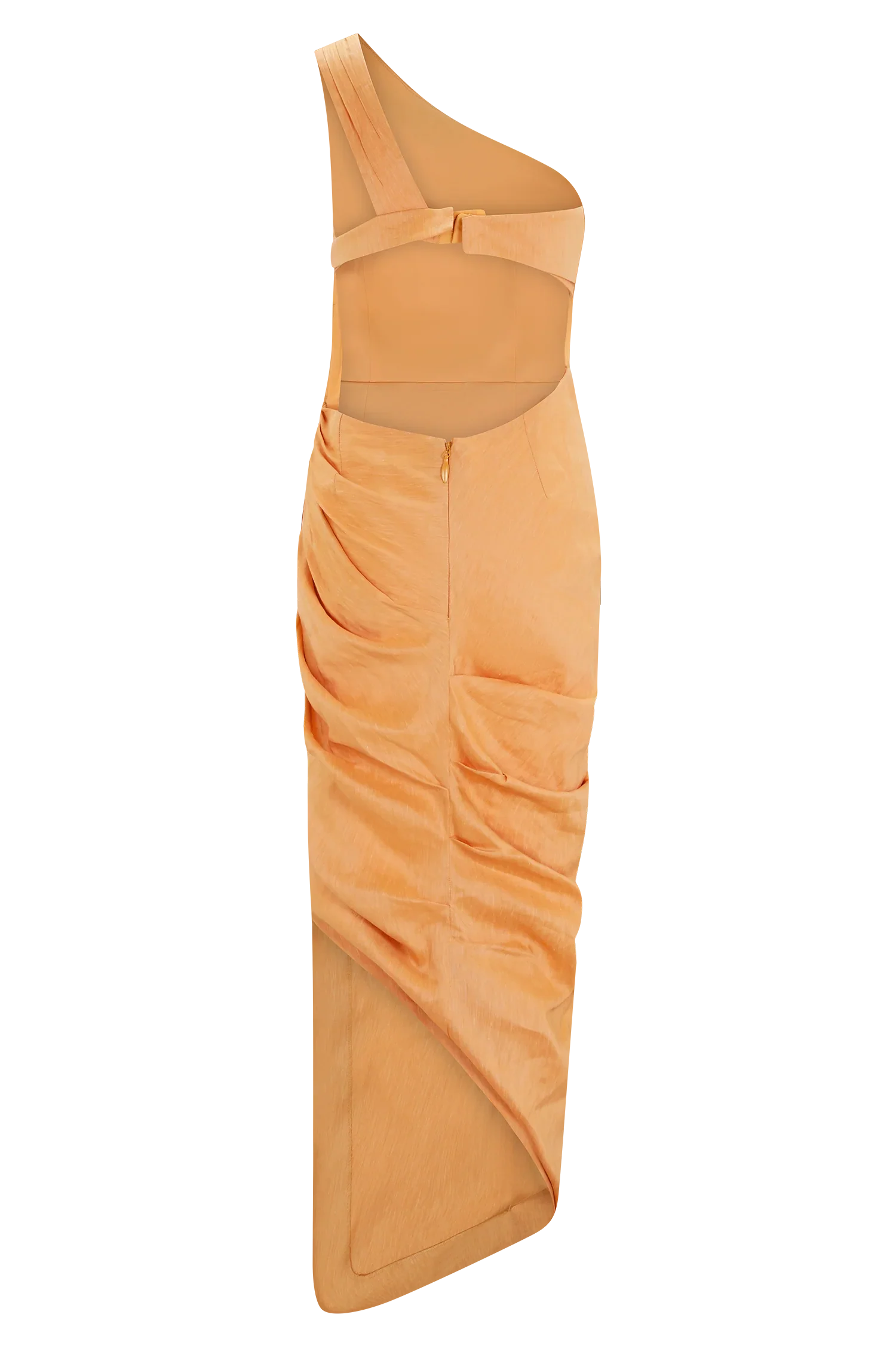 Birgit Linen Midi Dress With Hardware Deep Peach