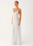Harri Maxi Dress White Polka Dot