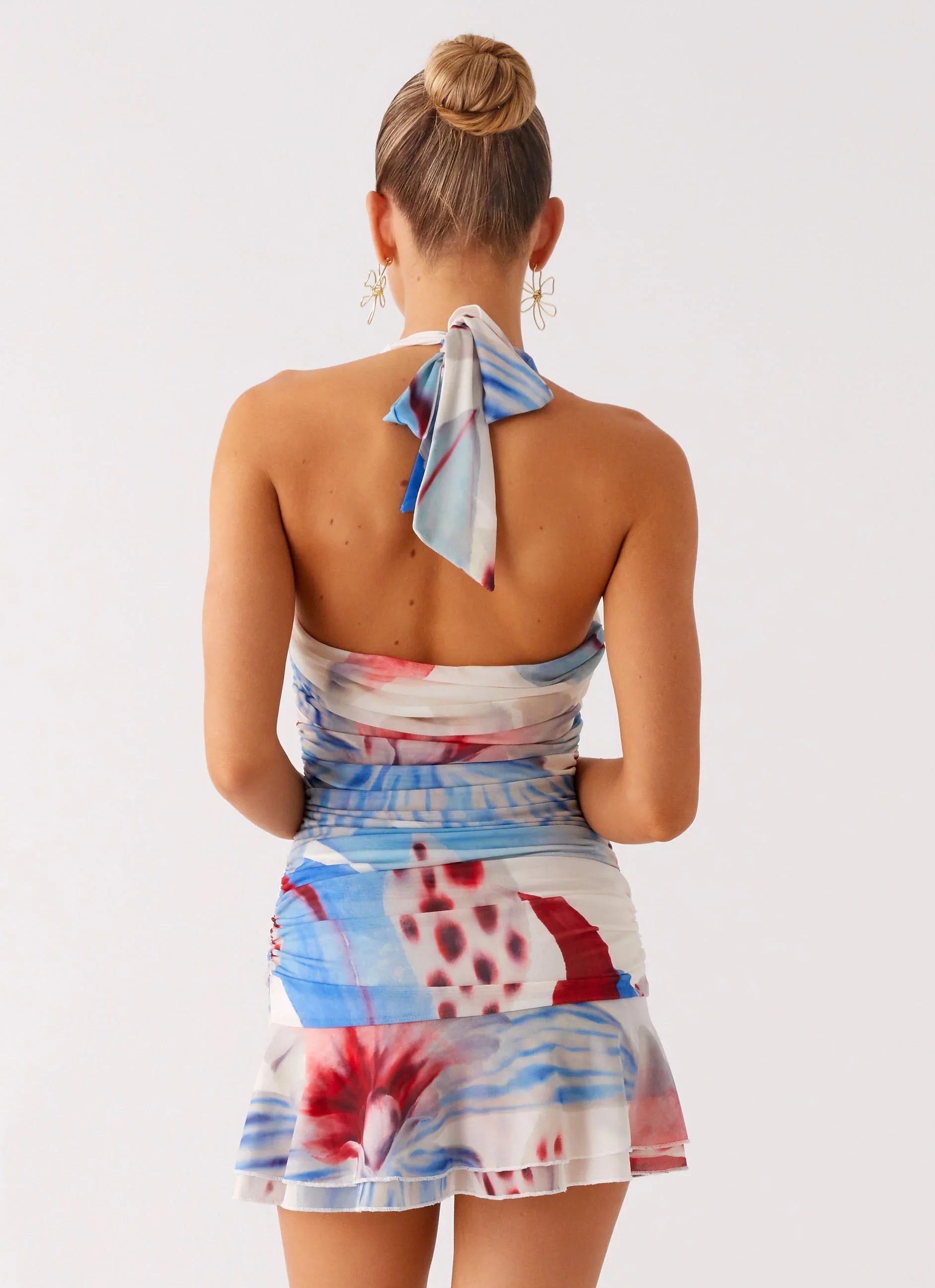 Starlit Night Mini Dress Deep Sea Bloom