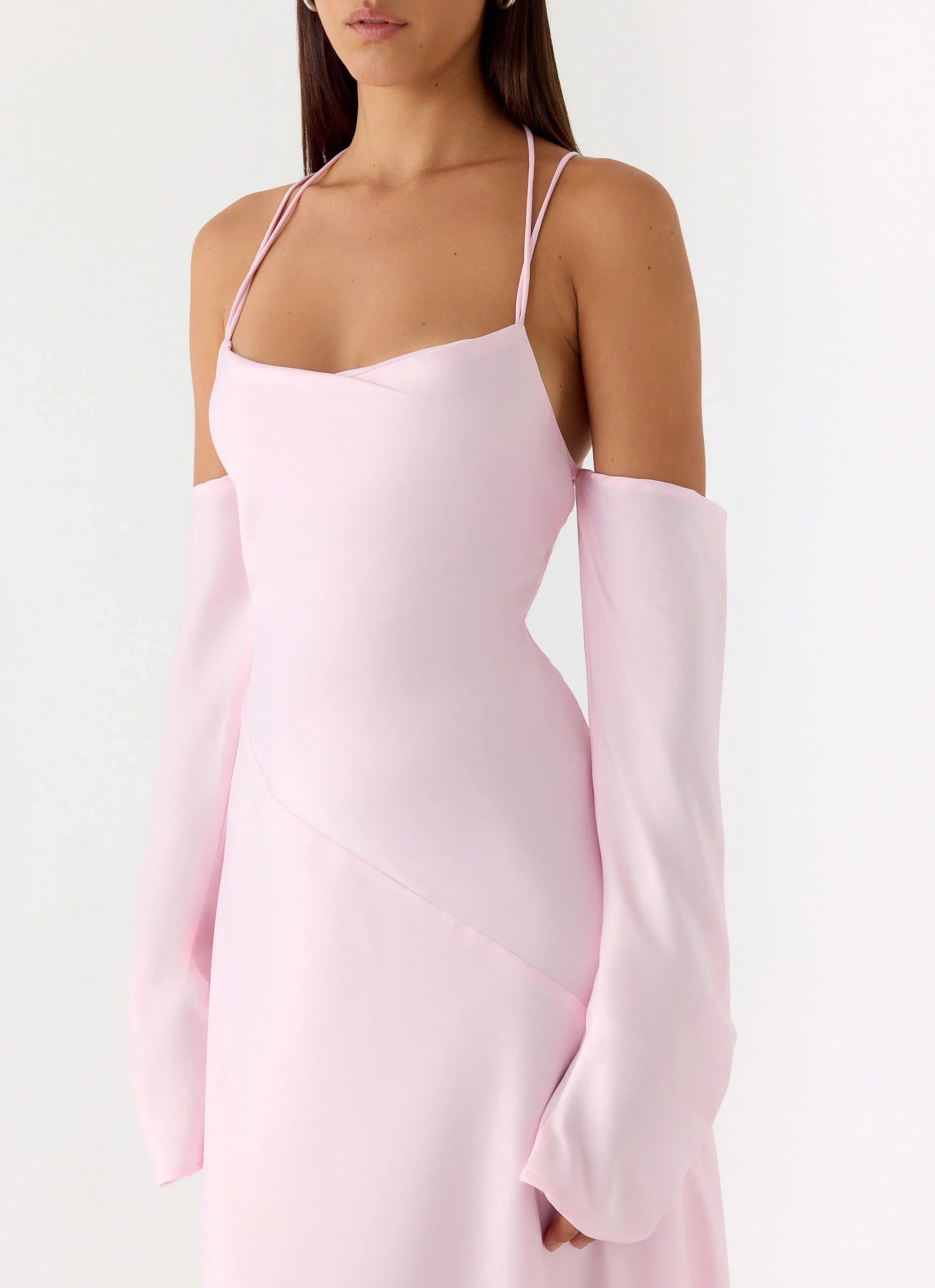 Breathe Me Long Sleeve Maxi Dress Baby Pink