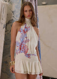 Willow Chiffon Mini Dress Violet Blossom