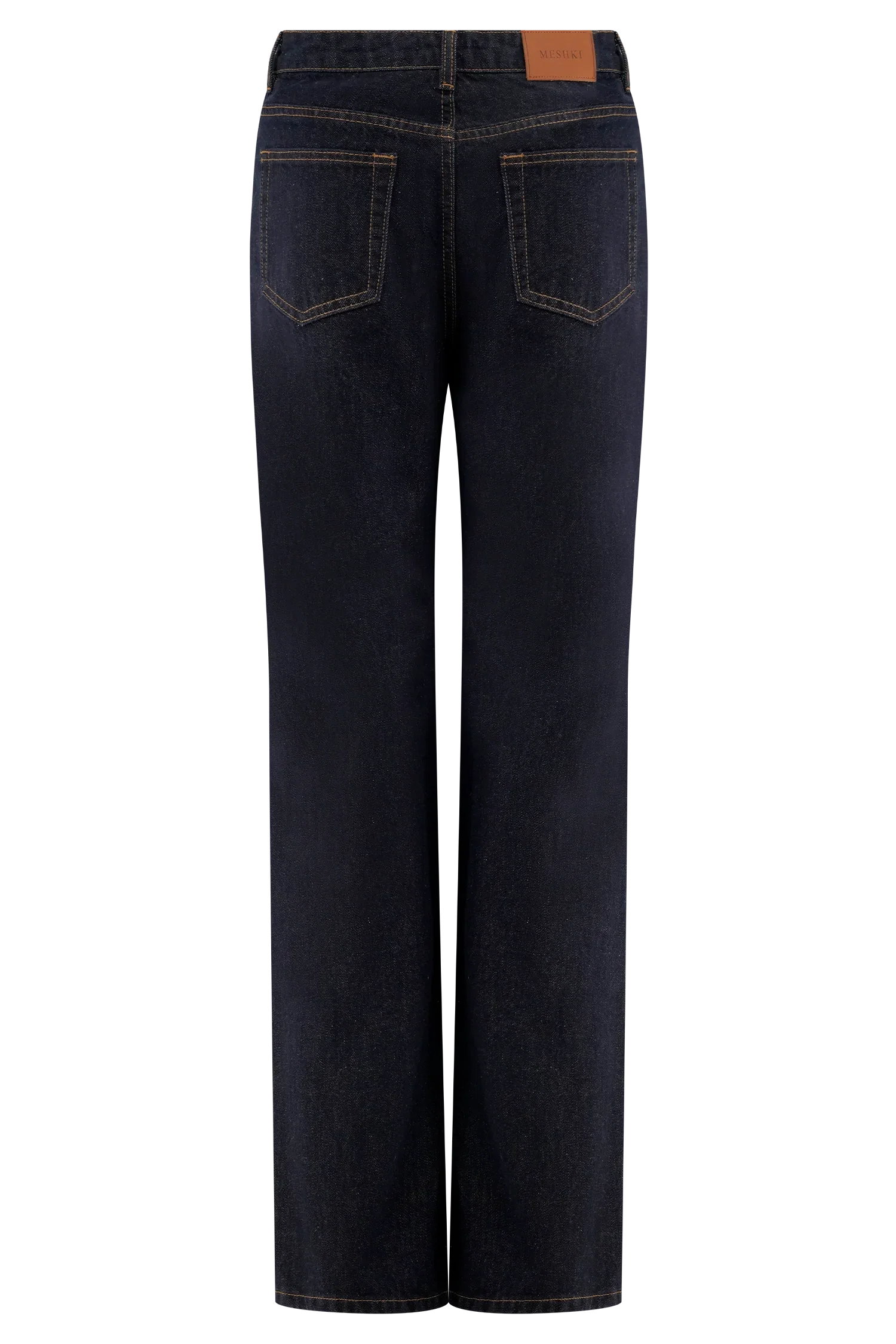 Janine High Waisted Straight Leg Jeans Washed Indigo Blue