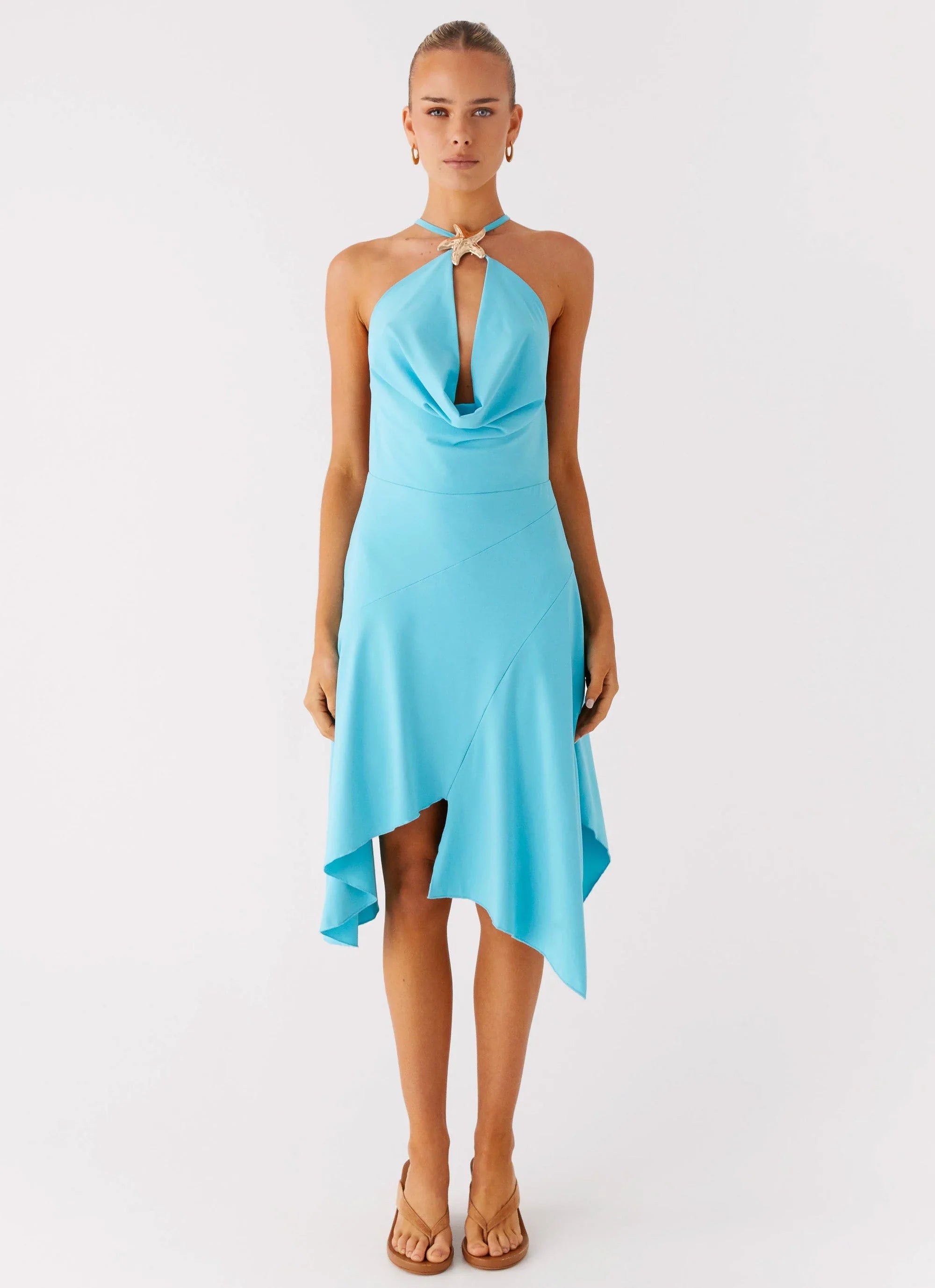 Salt Kiss Midi Dress Turquoise