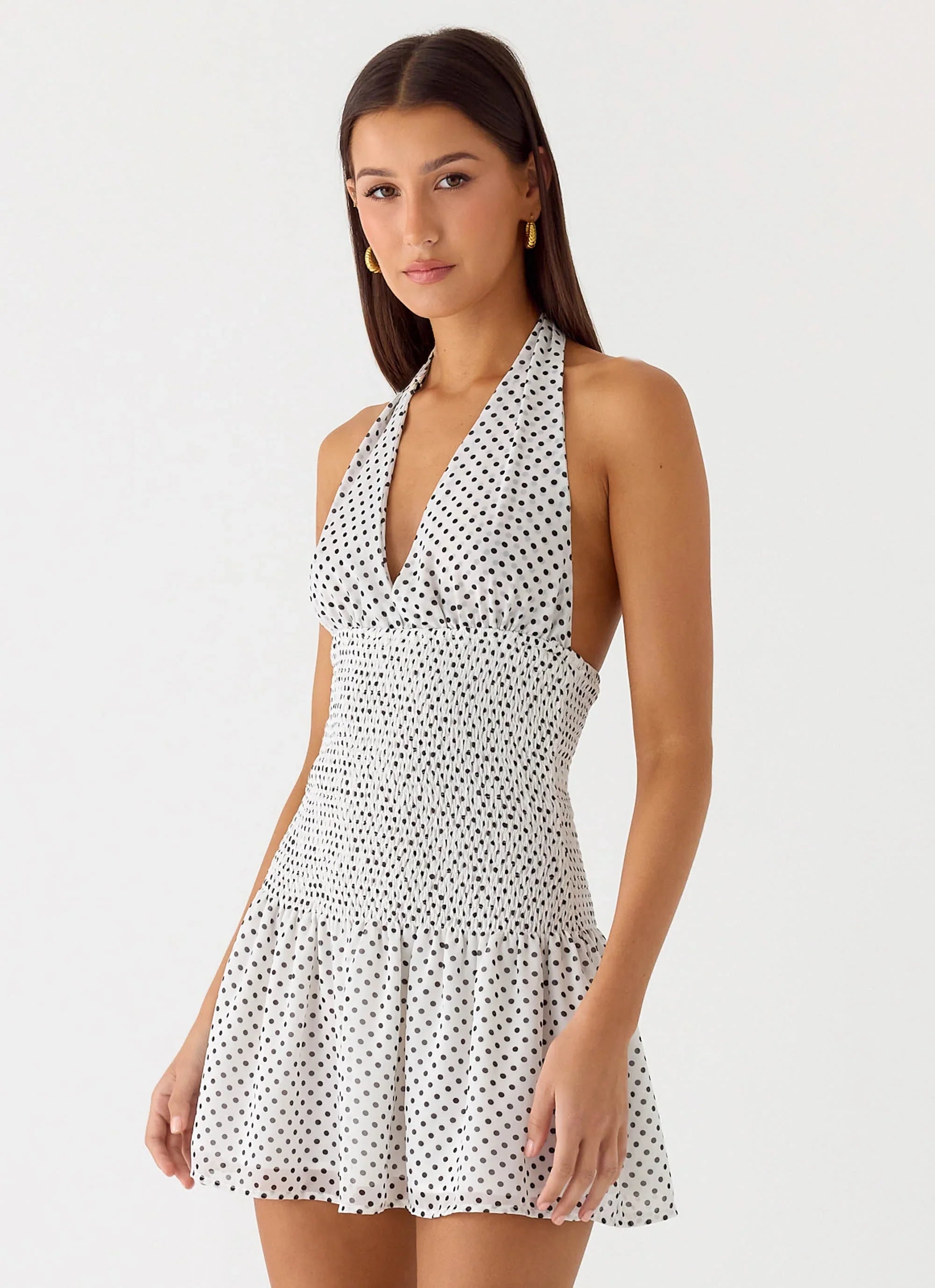 Holden Mini Dress White Polkadot