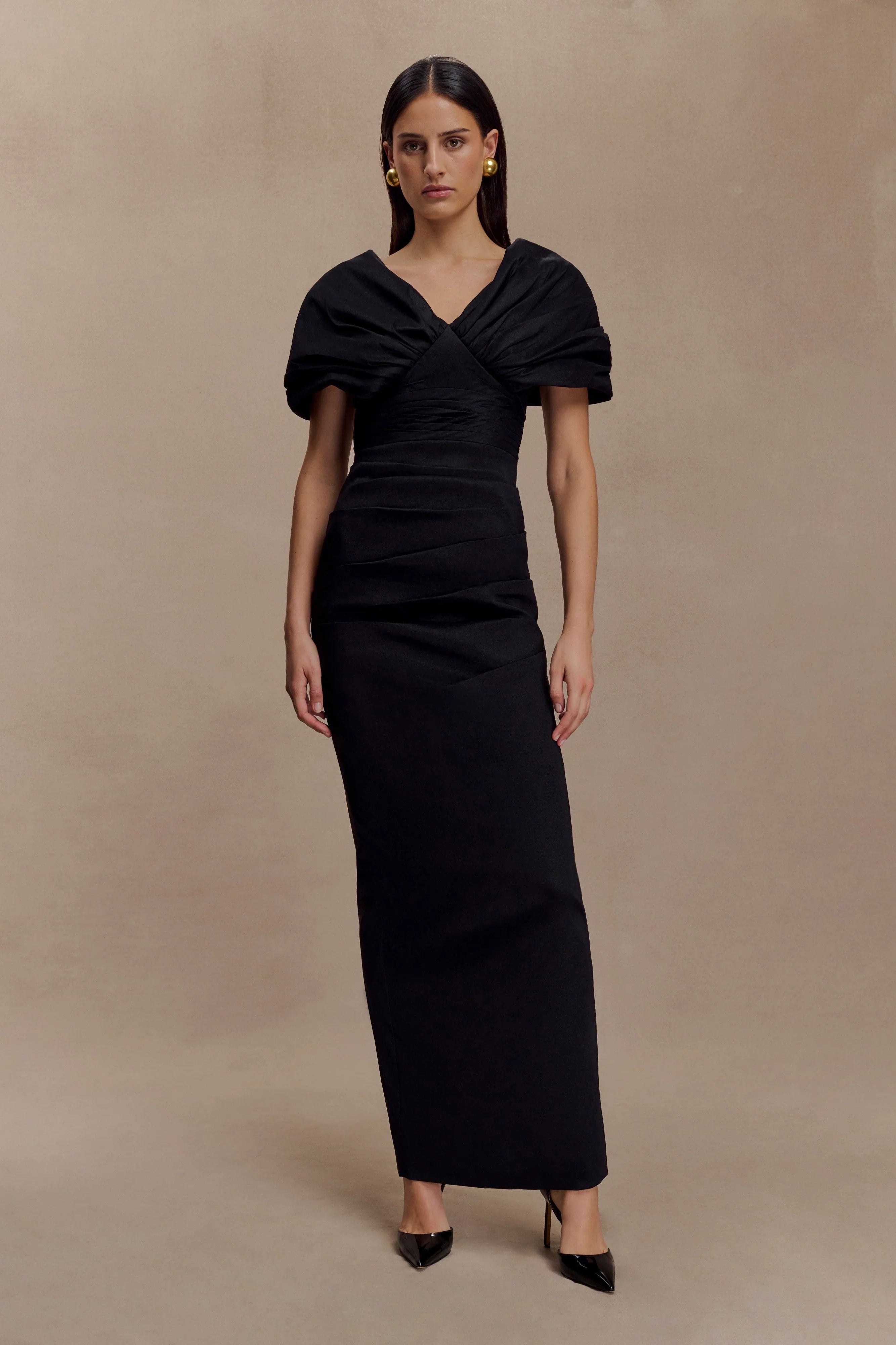 Thelma Bardot Maxi Dress Black