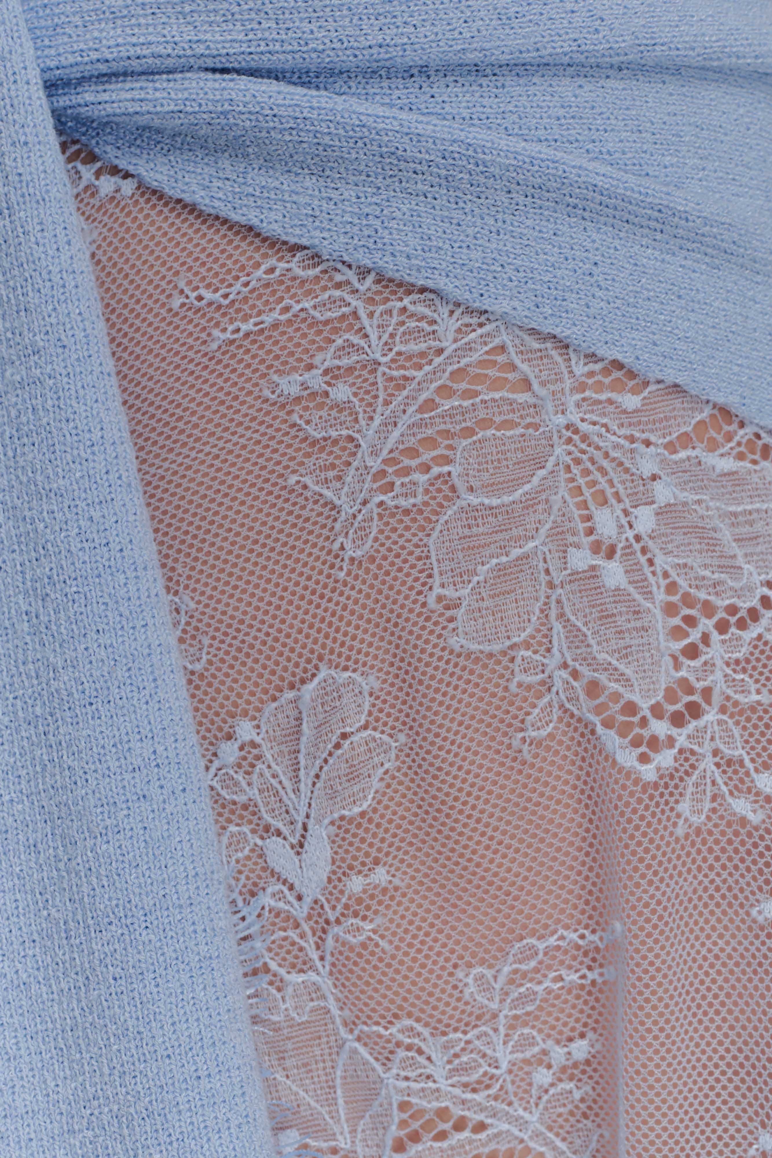Lucy Lace And Knit Skirt Cornflower Blue