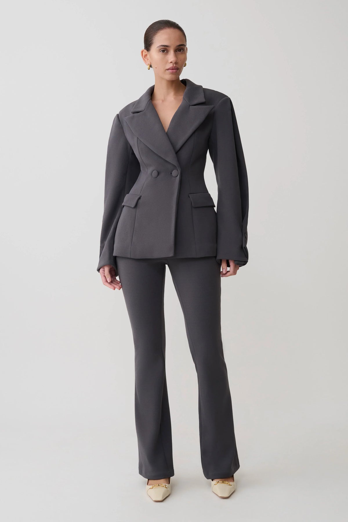 Marion Fit And Flare Pant Charcoal Shadow