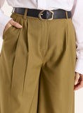 Olive Hardware Belt Detail Tailored Trousers