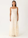 Fabienne Spliced Cotton Maxi Dress Ivory