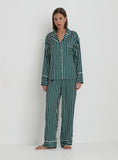 Green Striped Satin Pyjama Trouser