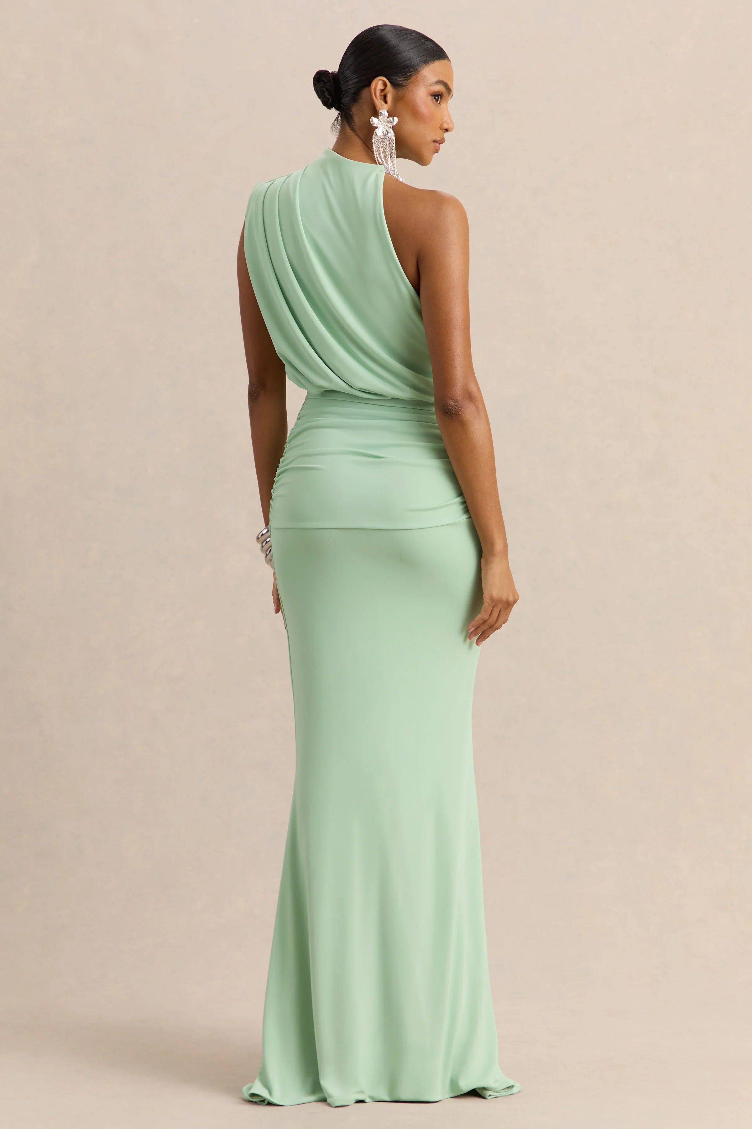 Umaira Mint High Neck Maxi Dress