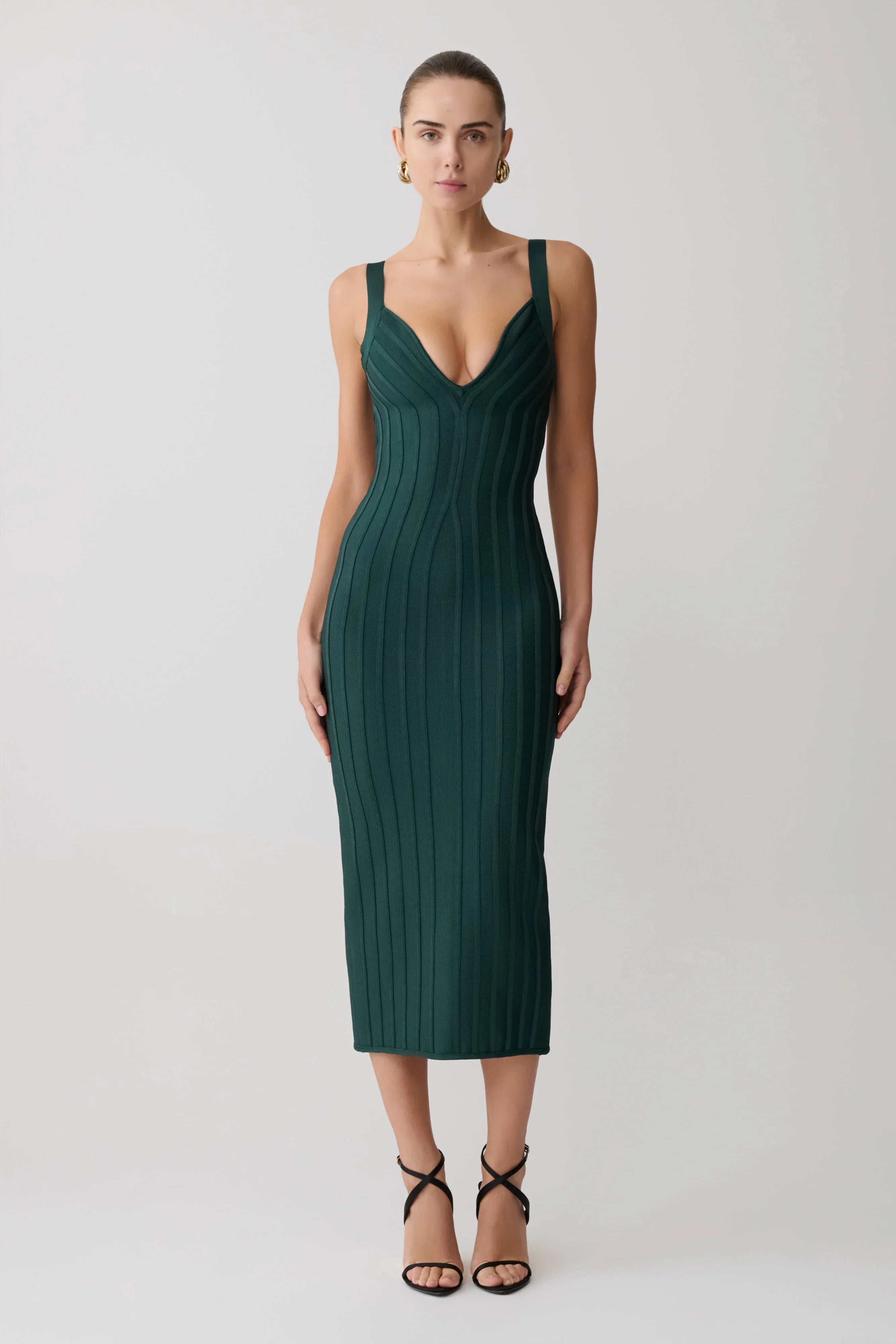 Gia Bandage Knit Midi Dress Teal