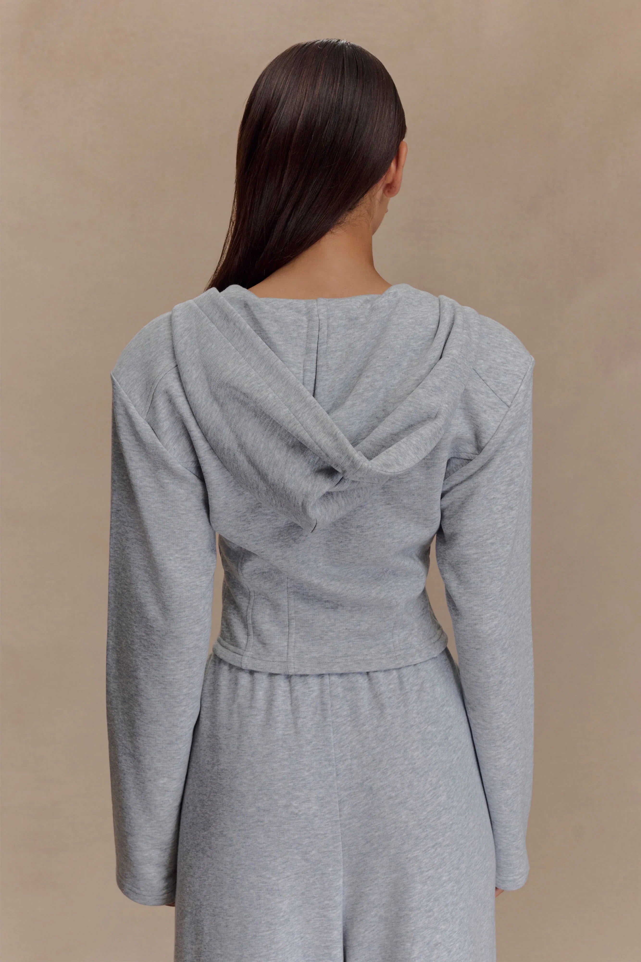 Quinn Zip Up Hoodie Light Grey Marle