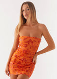 Moorey Beaded Mini Dress Orange