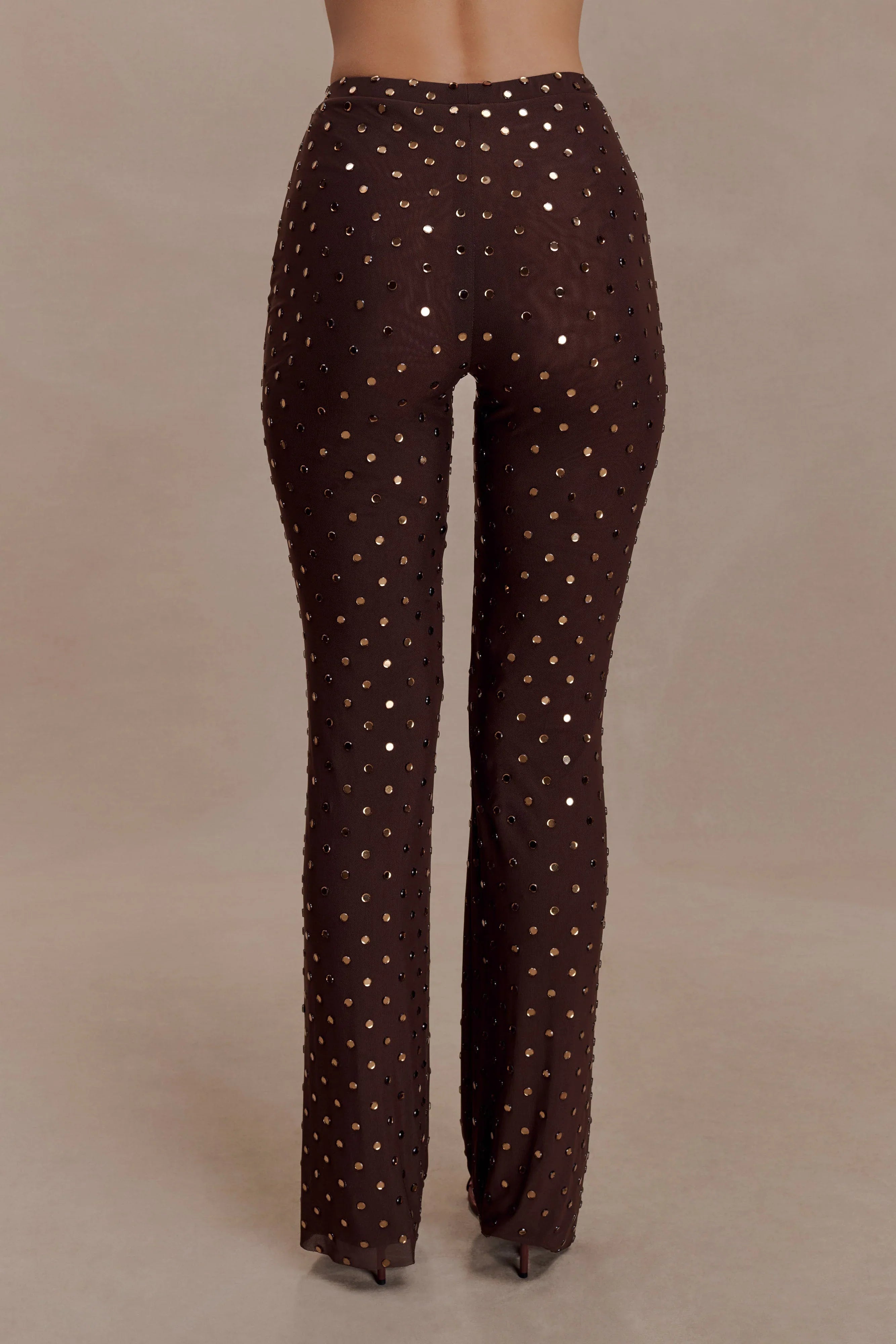 Jackie Diamante Straight Leg Pants Chocolate