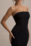 Impress Me Black Strapless Bandeau Fishtail Maxi Dress