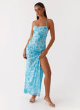 Bright Lights Beaded Maxi Dress Blue