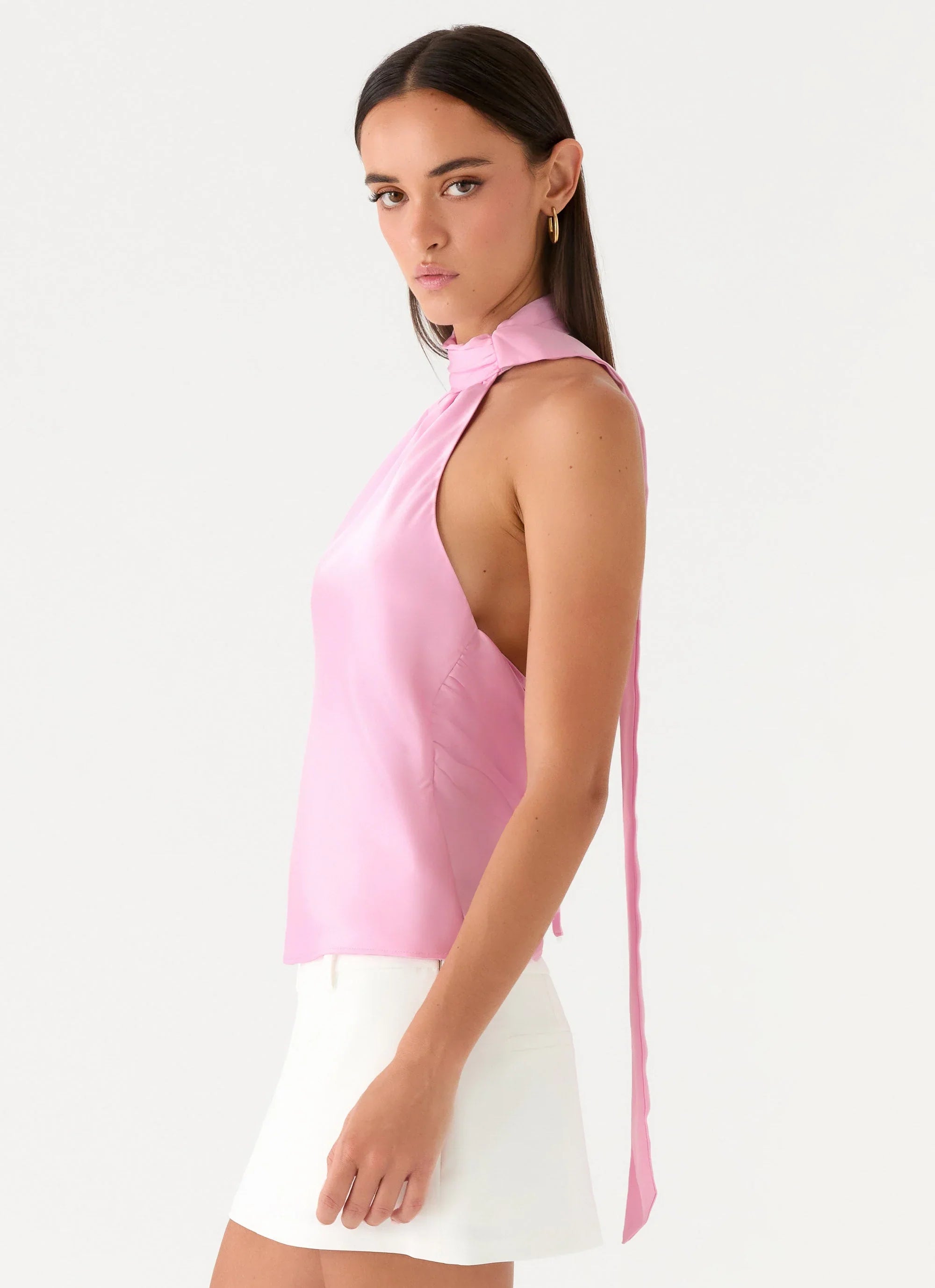 Keena Scarf Top Pink