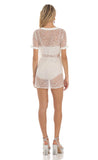 Glitter Three Piece Dress Set in White
