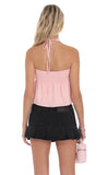 Ruffle Denim Skort in Black