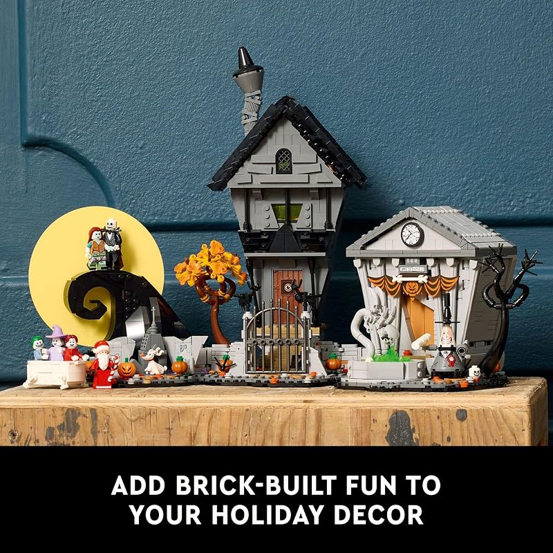 LEGO Disney Tim Burtons The Nightmare Before Christmas Decor Building Set for Adults for Display Ages 18 Collectible DIY Craft for Fans of Iconic Movie with Minifigures Included 21351
