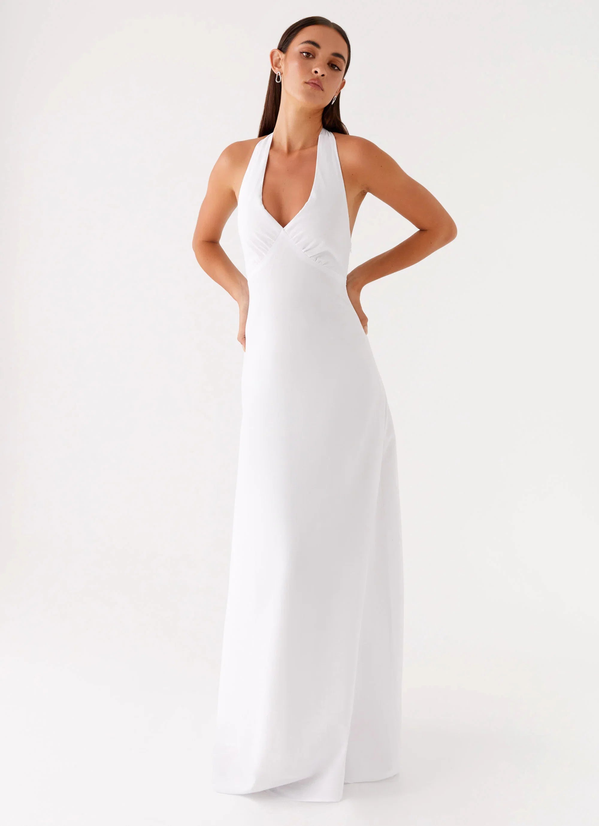 Heavy Hearted Linen Maxi Dress White