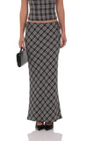 Plaid Maxi Skirt in Black