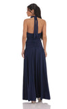 Halter Drop Waist Maxi Dress in Navy