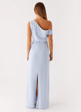 Lady Love Linen Maxi Dress Blue