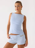Lulita Belted Shorts Blue