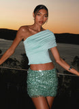 Made For You Low Rise Sequin Mini Skirt Mint