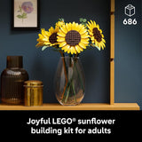 LEGO Botanicals Sunflower Bouquet Building Set for Adults Ages 18 Gift for Birthdays Artificial Flowers for Home Office Bedroom or Desk Decor 11502