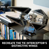 LEGO Star Wars Ultimate Collector Series TIE Interceptor Model Building Set Star Wars Collectible with TIE Pilot Minifigure Creative Build and Display Starfighter Set for Adults and UCS Fans 75382